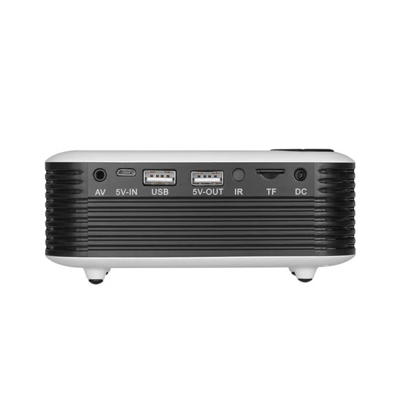TRANSJEE A2000 Mini Ev Sineması HD Dijital Projektör 320x240 Çözünürlük 1000 ANSI Lümen Beyaz UK Priz - 4