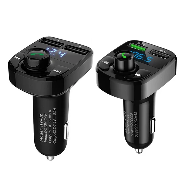 HY82 Hızlı Şarj Versiyonlu Çift USB Bluetooth Araç MP3 Alıcısı - 2