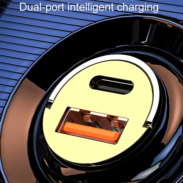 120W Araç Mini Görünmez Çift Portlu Araç Çakmak Şarj Cihazı - 9
