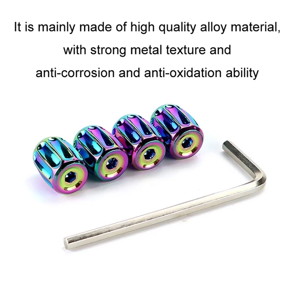 4lü Metal Hırsızlığa Karşı Renkli Lastik Sibop Kapağı Seti - 5