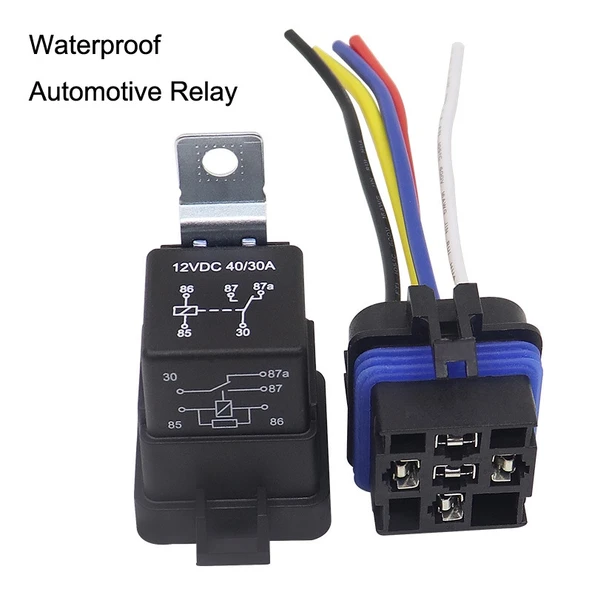 12V 5 Pin Su Geçirmez Entegre Otomotiv Rölesi Braketli - 2