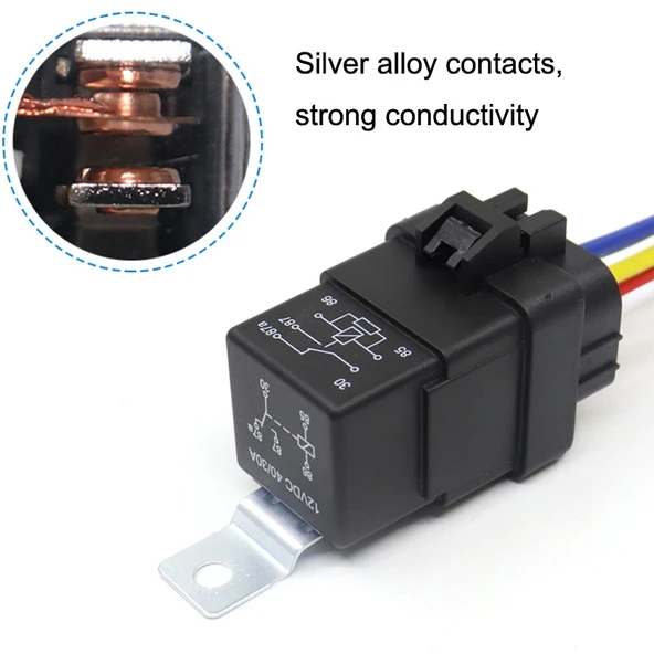 12V 5 Pin Su Geçirmez Entegre Otomotiv Rölesi Braketli - 6
