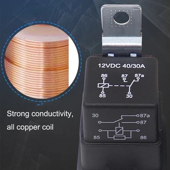 12V 5 Pin Su Geçirmez Entegre Otomotiv Rölesi Braketli - 5