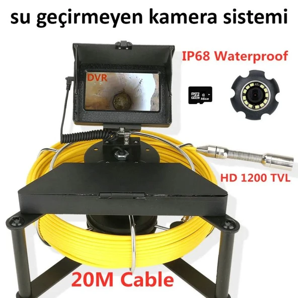 YOOSEE Tesisat Ustalarının Yeni Gözleri-Bataryalı,50metre Sarı Sert Kablolu 23mm Pis Su Kamerası - 3