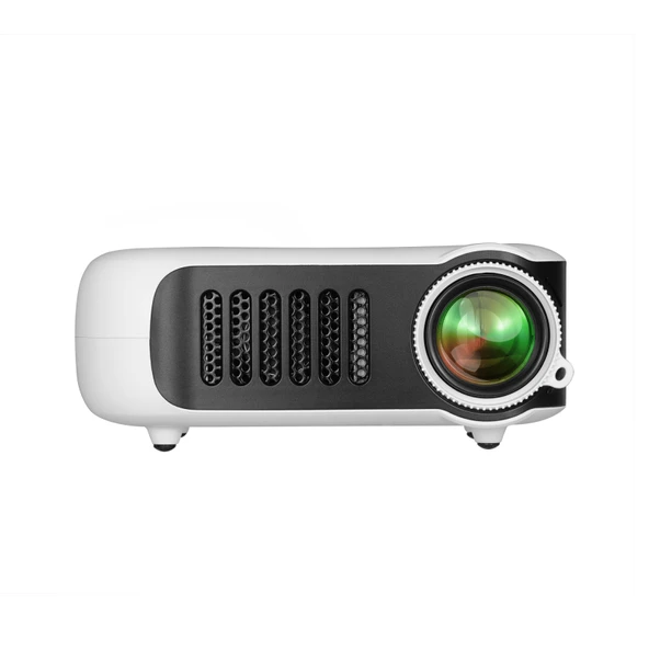 TRANSJEE A2000 Mini Ev Sineması HD Dijital Projektör 320x240 Çözünürlük 1000 ANSI Lümen Beyaz UK Priz