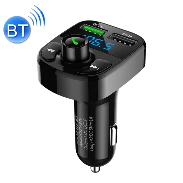 HY82 Hızlı Şarj Versiyonlu Çift USB Bluetooth Araç MP3 Alıcısı