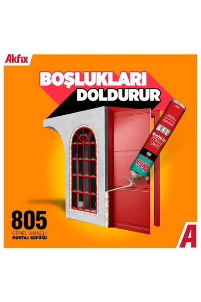 Akfix 805 Genel Amaçlı Poliüretan Montaj Köpüğü 750 ml / 850 gr - 2