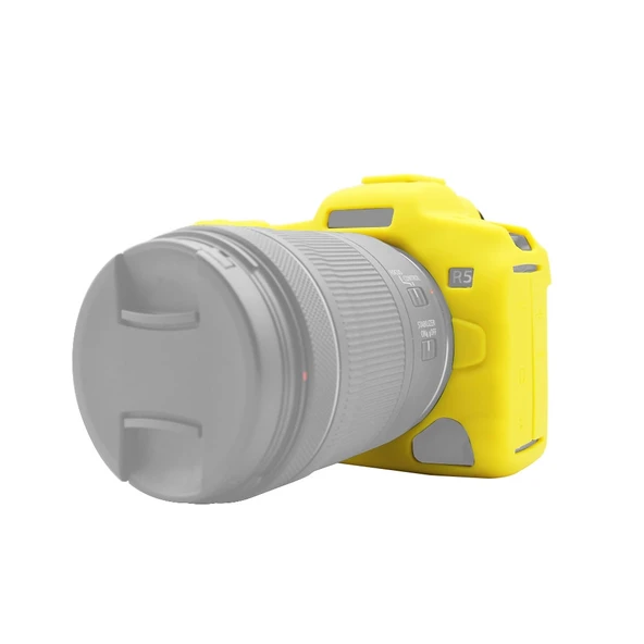 Canon EOS R5 Uyumlu Sarı Yumuşak Silikon Koruyucu Kılıf