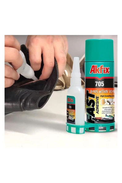 Akfix 705 Hızlı Yapıştırıcı 400 ml 100 gr Ayakkabı, Metal, Deri, Ahşap, Plastik Japon Yapıştırıcısı - 3