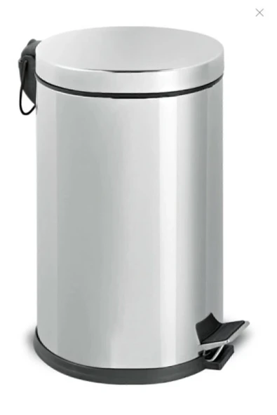 WESS Pedallı 12 Lt Paslanmaz Krom Çöp Kovası Lüx