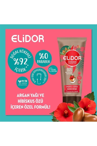 ELİDOR DOĞANIN ENERJİSİ ONARICI SÜPER SAÇ BAKIM KREMİ ARGAN YAĞI VE HİBİSKUS ÖZÜ 170 ML - 3