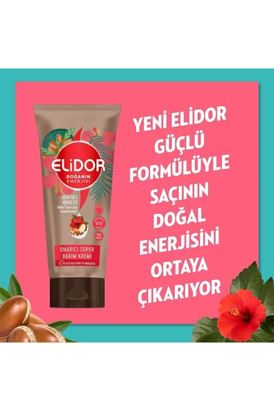ELİDOR DOĞANIN ENERJİSİ ONARICI SÜPER SAÇ BAKIM KREMİ ARGAN YAĞI VE HİBİSKUS ÖZÜ 170 ML - 2