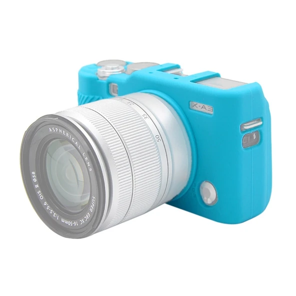 PULUZ Yumuşak Silikon Kamera Kılıfı FUJIFILM X-A3 X-A10 Mavi - 2