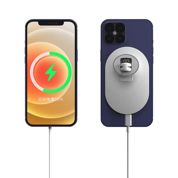 X19 Magsafe Araç Hava Çıkışı Tutucu Beyaz 15W Hızlı Şarj Qi Manyetik Kablosuz Şarj Cihazı - 4