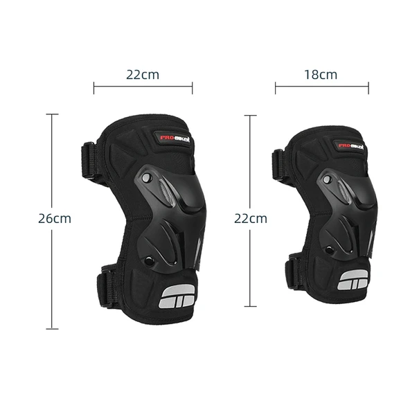 PRO-BIKER 2'si 1 Arada Dış Mekan Spor Dizliği Reflektör Şeritli Siyah - 4