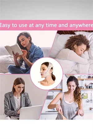 Ayarlanabilir V-Şekilli Yüz Kaldırma Bandı (Unisex) – Çift Çene Azaltıcı, Nazolabiyal Kırışıklık Sıkılaştırıcı, Nefes Alabilen & Kokusuz, Hipoalerjenik Kumaş, - Resim 4