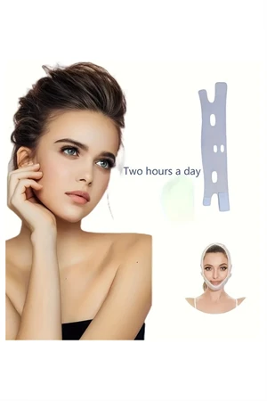 Ayarlanabilir V-Şekilli Yüz Kaldırma Bandı – Nefes Alabilen, Kokusuz, Yeniden Kullanılabilir, Gündüz & Gece Uygun Kontür Maskesi - Resim 2