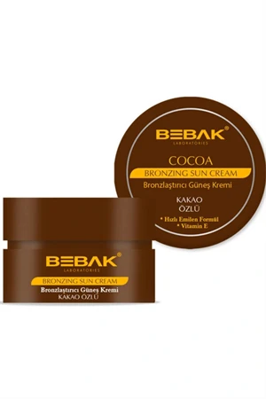 Bebak Kakao Özlü Güneş Bakım Kremi – Bronzluk Destekleyici Yoğun Nemlendirici, 100 ml - Resim 3