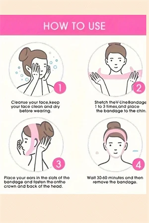 Ayarlanabilir V-Şekilli Yüz Kaldırma Bandı (Unisex) – Çift Çene Azaltıcı, Nazolabiyal Kırışıklık Sıkılaştırıcı, Nefes Alabilen & Kokusuz, Hipoalerjenik Kumaş, - Resim 5