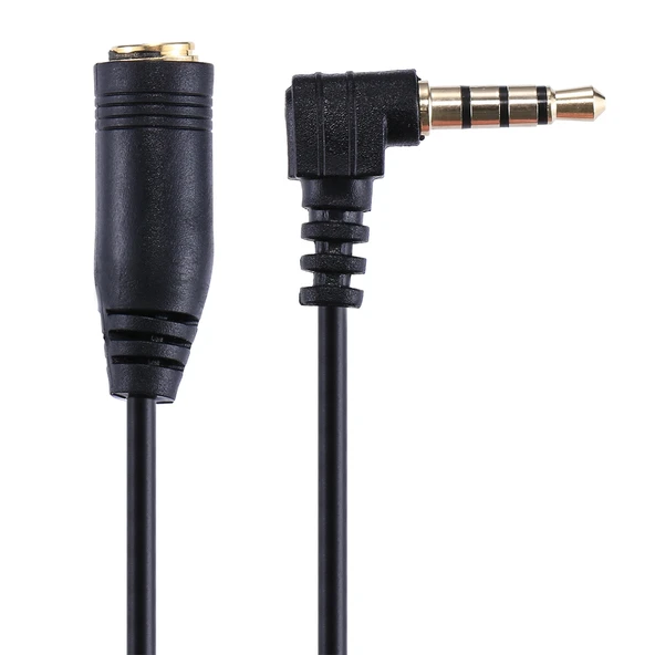 20cm 3.5mm Erkekten Dişiye Siyah Mikrofon Uzatma Kablosu - 4