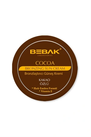 Bebak Kakao Özlü Güneş Bakım Kremi – Bronzluk Destekleyici Yoğun Nemlendirici, 100 ml - Resim 2