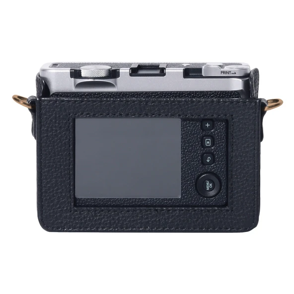 FUJIFILM instax mini Evo Tam Gövde Kamera Gerçek Deri Kılıf Siyah - 4