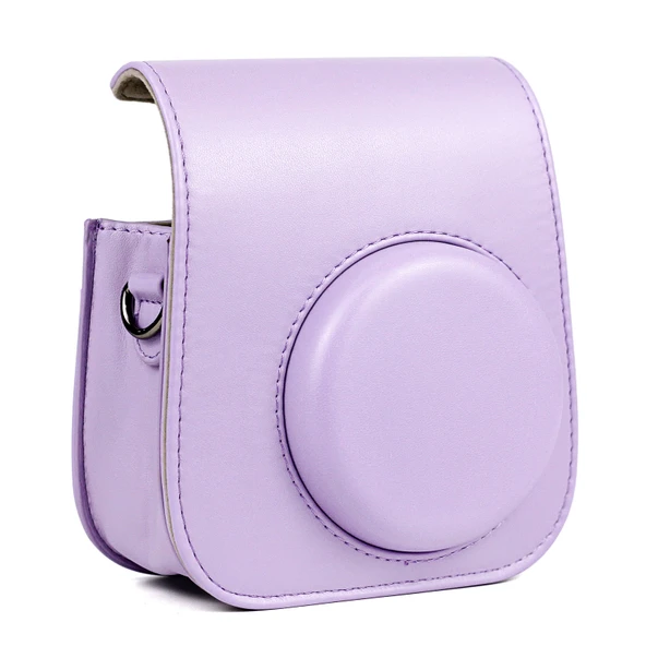 Fujifilm Instax Mini 11 Deri Tam Korumalı Kamera Çantası Mor - 5