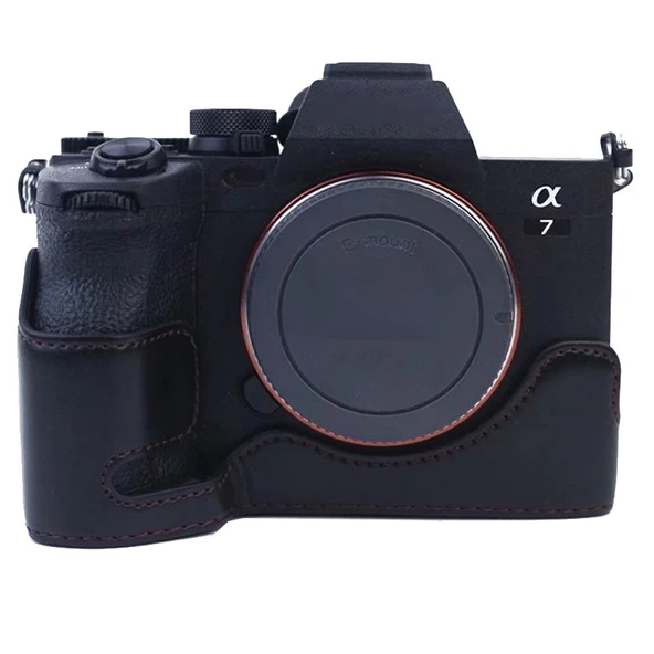 Sony Alpha A7 IV Siyah PU Deri Yarım Kasa 1 4 Inç Vida Tabanlı