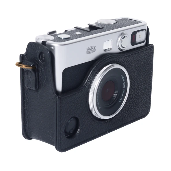 FUJIFILM instax mini Evo Tam Gövde Kamera Gerçek Deri Kılıf Siyah - 6