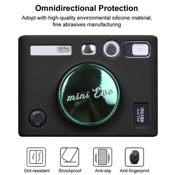 FUJIFILM instax mini Evo Siyah Yumuşak Silikon Koruyucu Kılıf - 4