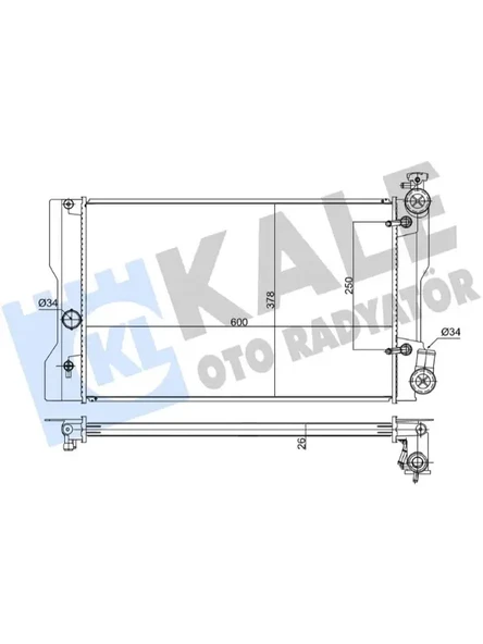 MOTOR SU RADYATORU TOYOTA COROLLA AURIS 1.6 06 OTOMATIK VITES AL/BRZ 600X378X26