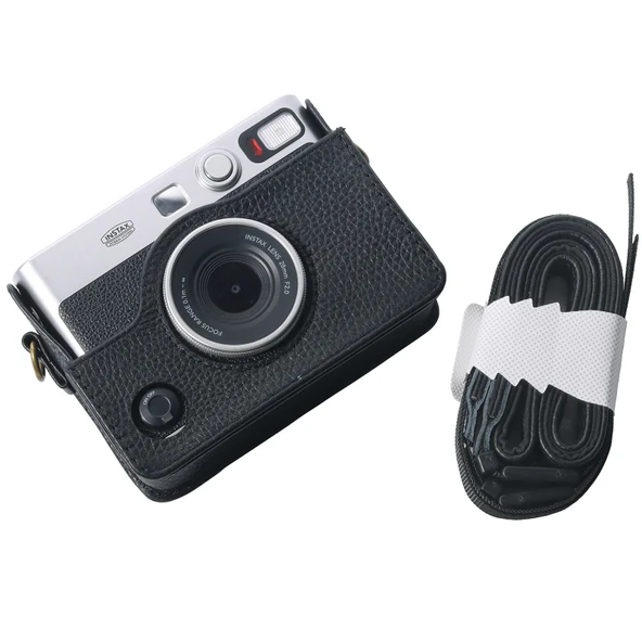 FUJIFILM instax mini Evo Tam Gövde Kamera Gerçek Deri Kılıf Siyah - 3