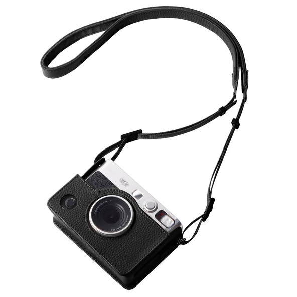 FUJIFILM instax mini Evo Tam Gövde Kamera Gerçek Deri Kılıf Siyah