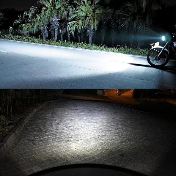 BA20D Model DC9-18V Motosiklet LED Far COB Lambalı 6000K 500LM - 8