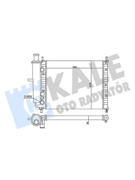 MOTOR SU RADYATORU FIAT BRAVO BRAVA MAREA 1.6 16V 95<04 AC (MT) (MEKANIK) (480X415X34)