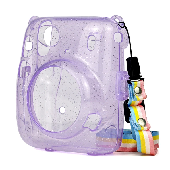 Fujifilm Instax Mini 11 Mor Parlak Kristal Kılıf ve Ayarlanabilir Askı - 2