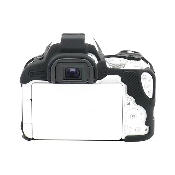 Canon EOS 200D ve EOS 200D Mark II Siyah Yumuşak Silikon Koruyucu Kılıf - 3