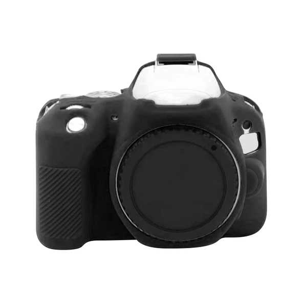 Canon EOS 200D ve EOS 200D Mark II Siyah Yumuşak Silikon Koruyucu Kılıf - 2