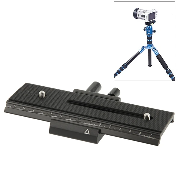 2 Yönlü Makro Odak Raylı Kaydırıcı Uzun Tip Tripod Başlık Plakası Siyah - 2