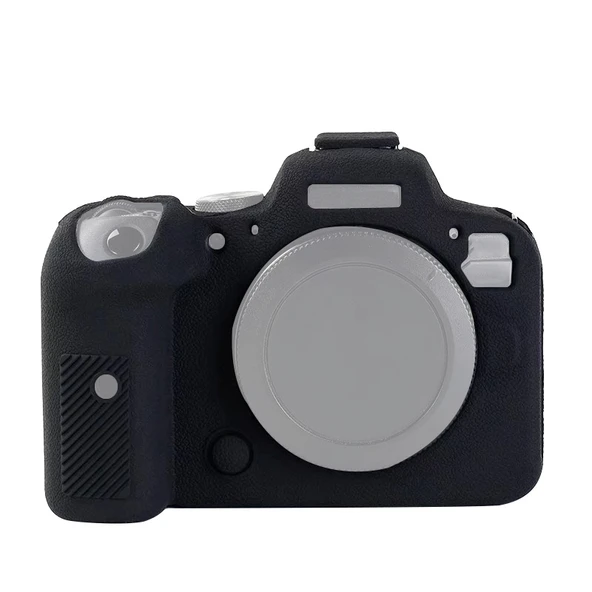 Canon EOS R6 Litchi Dokulu Siyah Yumuşak Silikon Kılıf