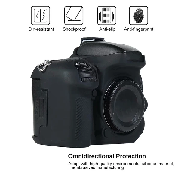 Nikon D600 D610 Uyumlu Siyah Yumuşak Silikon Kamera Kılıfı - 4