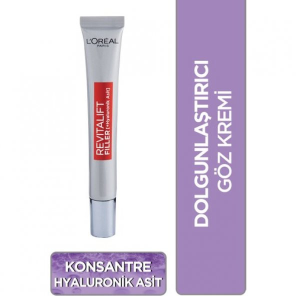 LOreal Paris Revitalift Filler Dolgunlaştırıcı Yaşlanma Karşıtı Göz Bakım Kremi 15ml -Hyaluronik Asit