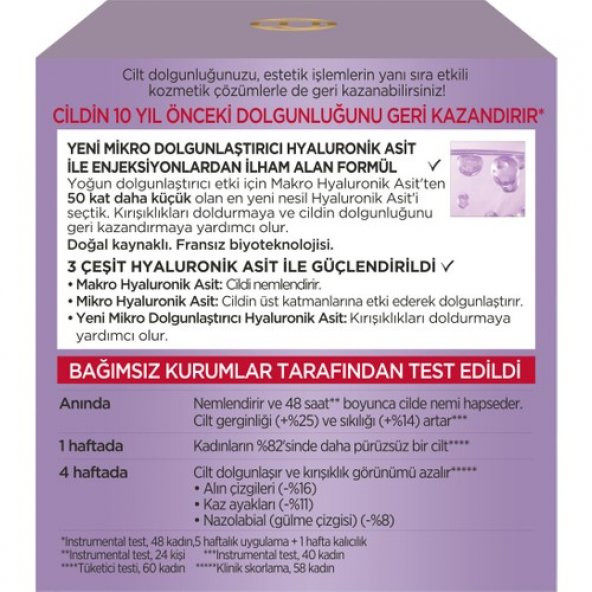 LOreal Paris Revitalift Filler Yoğun Dolgunlaştırıcı Yaşlanma Karşıtı Gündüz Kremi 50ml - Hyaluronik Asit 3432 - 4