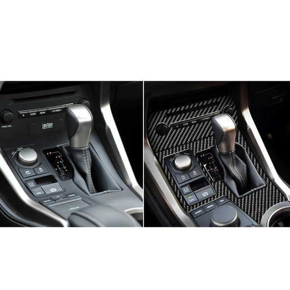 Lexus NX200 200t 300h 2014 2021 Karbon Fiber CD Panel Dekoratif Sticker - 5