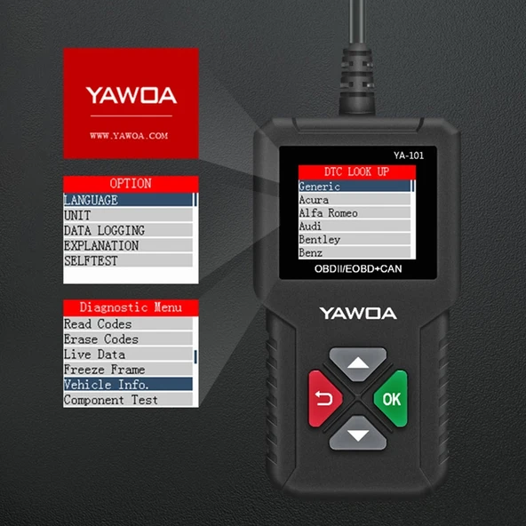YA101 Mini OBD2 Arıza Tespit Cihazı Araç Kod Okuyucu