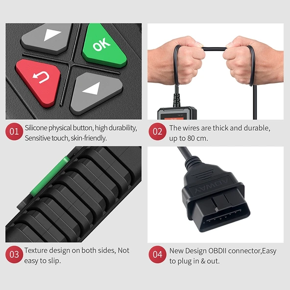 YA101 Mini OBD2 Arıza Tespit Cihazı Araç Kod Okuyucu - 5