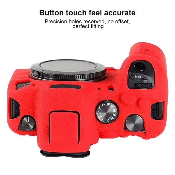 Canon EOS R6 Litchi Dokulu Siyah Yumuşak Silikon Kılıf - 4
