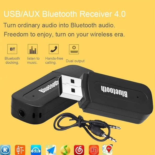 M1 Bluetooth Ses Verici Alıcı Adaptör Taşınabilir Ses Çalar Siyah - 8