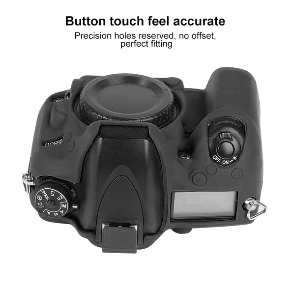 Nikon D600 D610 Uyumlu Siyah Yumuşak Silikon Kamera Kılıfı - 5