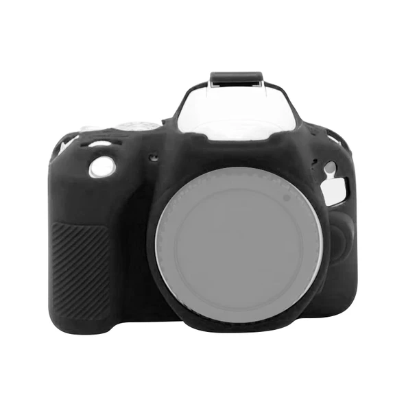 Canon EOS 200D ve EOS 200D Mark II Siyah Yumuşak Silikon Koruyucu Kılıf